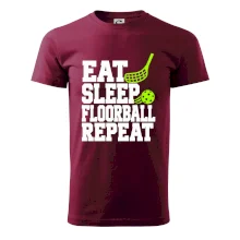 Eat Sleep Floorball Repeat - zelená hokejka