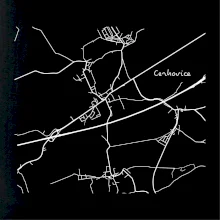 Černobílá mapa Cerhovice 267 61