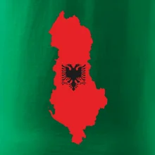 Albánie mapa a znak