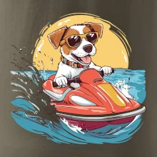 Jack russell teriér na vodním skútru