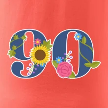 Květinové číslo kreslené - 90