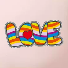 Love nápis duhový