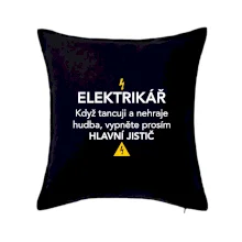 Elektrikář - hlavní jistič - Nápis na zádech