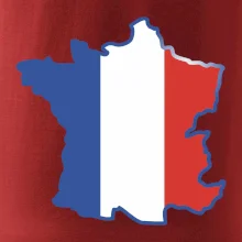 Francouzská vlajka mapa obrys
