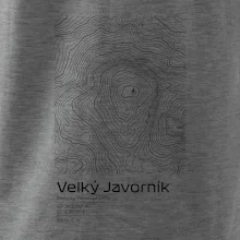 Velký Javorník - vrstevnice v obdélníku