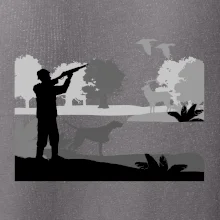 Lovec a ohař v lese