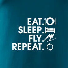 Eat sleep fly repeat - skoky na lyžích