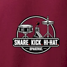 Snare kick hi-hat opakovat - bubenické trio