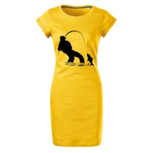 Rybář tahající rybu