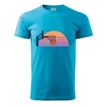 Retro západ slunce a basketbalový koš