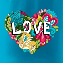 Love nápis květovaný