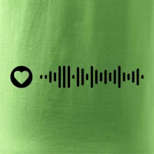 Zamilovaný Spotify kód na prsu
