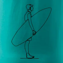 Surfař stojící jedním tahem