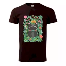 Kočka s květy malovaná