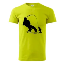 Rybář tahající rybu