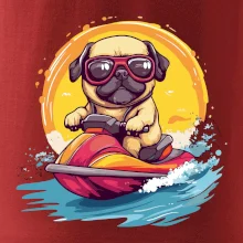 Mops na vodním skútru