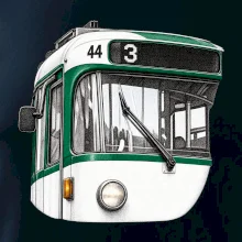 Detail čela T3R SLF tečkovaná perokresba