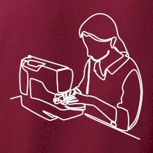 Švadlena a šicí stroj jedním tahem