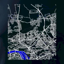 Praha 18200 - Mapa s vodními toky