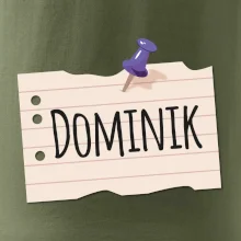 Papírek se jmenovkou - prso - vlastní jméno