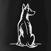 Pes kreslený zezadu