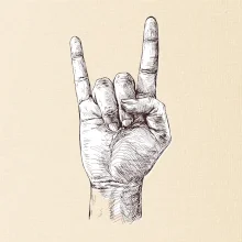 Rocková ruka kreslená