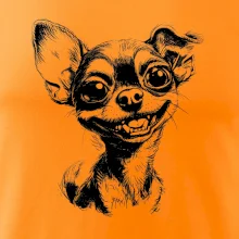 Černobílá karikatura čivava