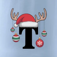 Vanoční rodinná trička - písmeno a čepice