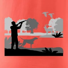 Lovec a ohař v lese