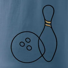 Bowling minimalistická linka s koulí a kuželkou