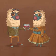 Alpaky s vínem pár