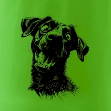 Černobílá karikatura Labrador tmavý