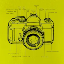 Nákres starý fotoaparát