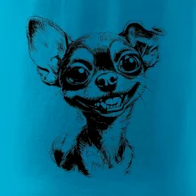 Černobílá karikatura čivava