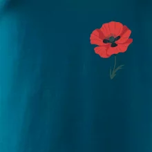 Vlčí mák kreslený na prsu