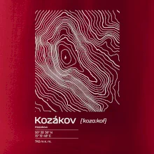 Kozákov - vrstevnice v obdélníku