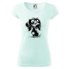 Černobílá karikatura jezevčík