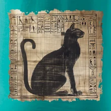 Egyptské hieroglyfy kočka