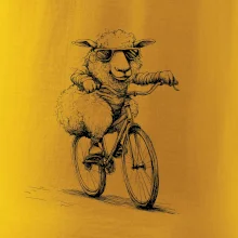 Ovce s brýlemi na kole