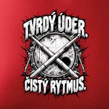 Tvrdý úder čistý rytmus - černobílé zkřížené paličky