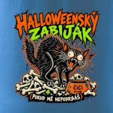 Halloweenský černý kocour čeká na podrbání