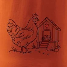 Slepice a kurník se srdíčkem