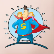 Táta superman - holka a holka