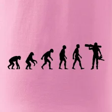 Evoluce dřevorubec - pila a kmen