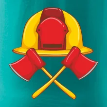 Hasičská helma a sekera