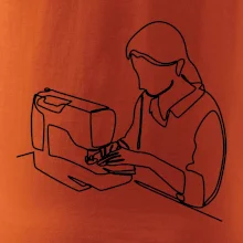 Švadlena a šicí stroj jedním tahem