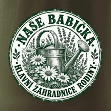 Naše babička hlavní zahradnice rodiny vintage konev