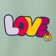 Love nápis s květinou