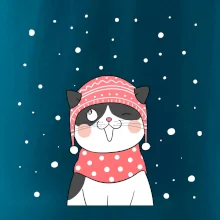 Kočka v zimní čepici