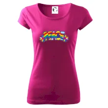 Peace nápis duhový